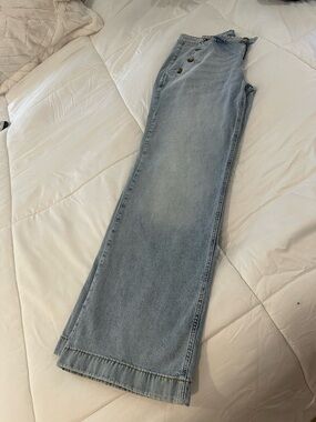 High-Rise Light Blue Wide-Leg Jeans for Women